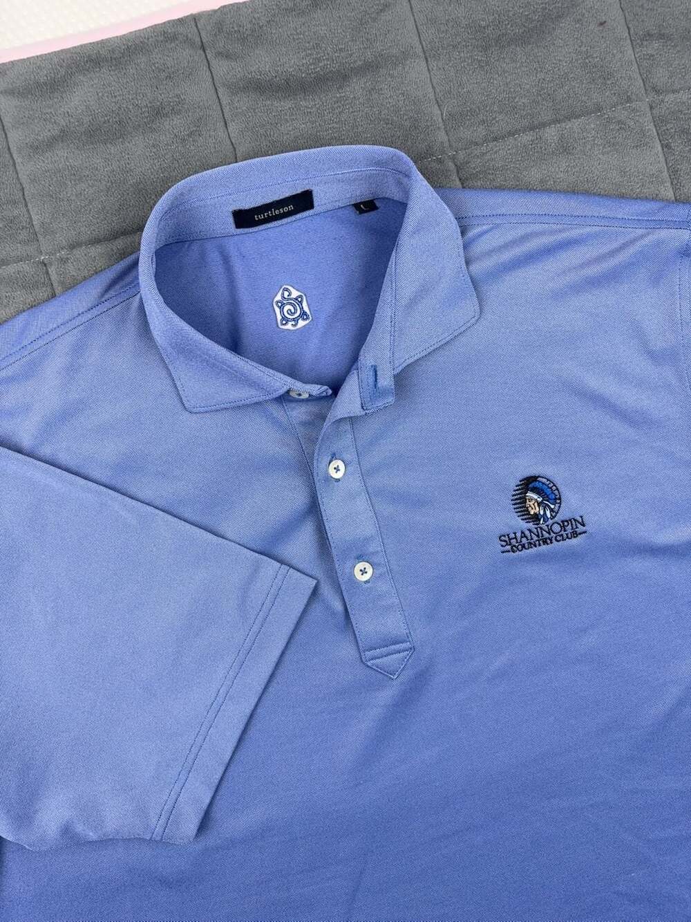Turtleson Shannopin Country Club Performance Polo Shirt Blue Size L